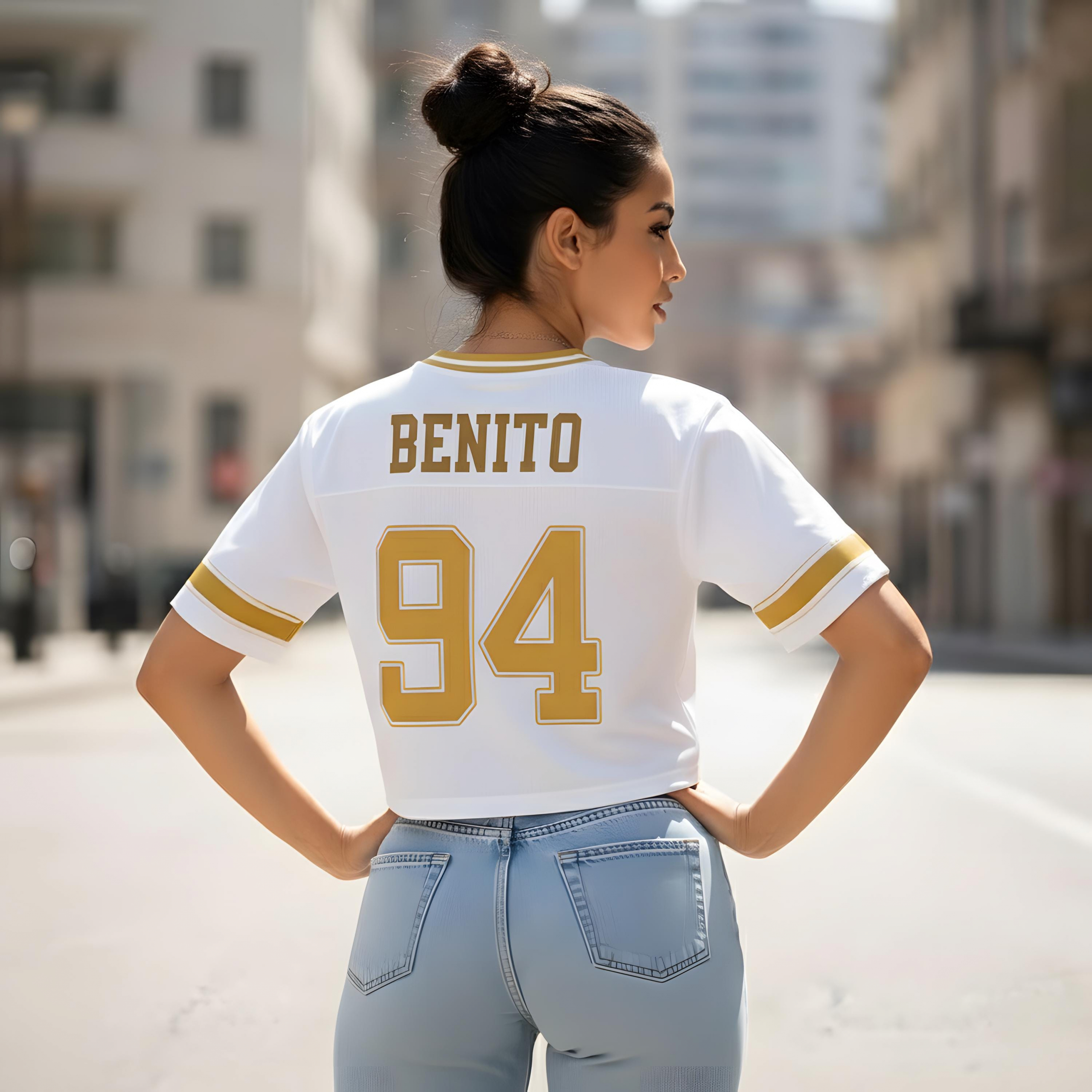 Benito Bowl Custom Name and Number Football Jersey Mesh Jersey Croptop Sports Shirt HFN - Image 2