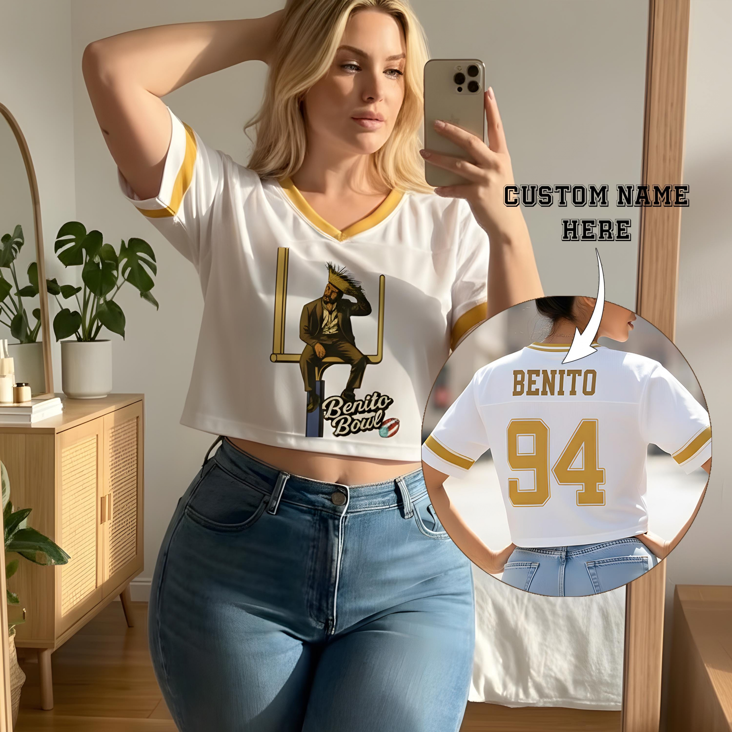 Benito Bowl Custom Name and Number Football Jersey Mesh Jersey Croptop Sports Shirt HFN
