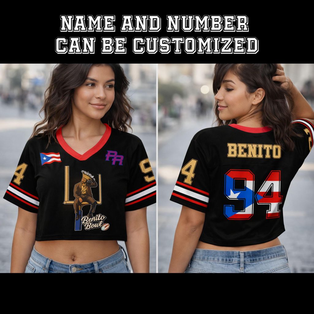Benito Bowl Name and Number Custom Football Jersey Mesh Jersey Croptop Sports Shirt HFN
