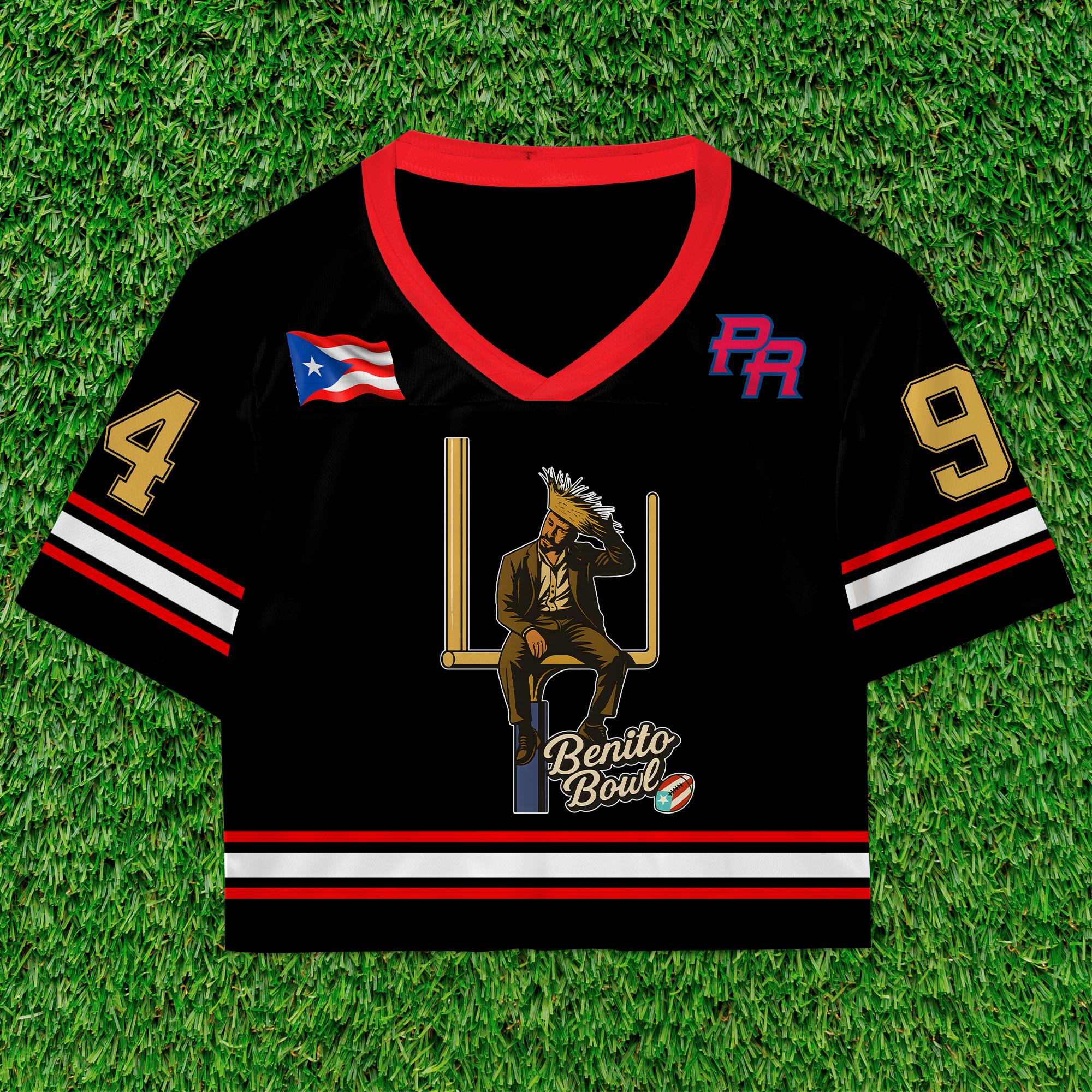Benito Bowl Name and Number Custom Football Jersey Mesh Jersey Croptop Sports Shirt HFN - Image 4