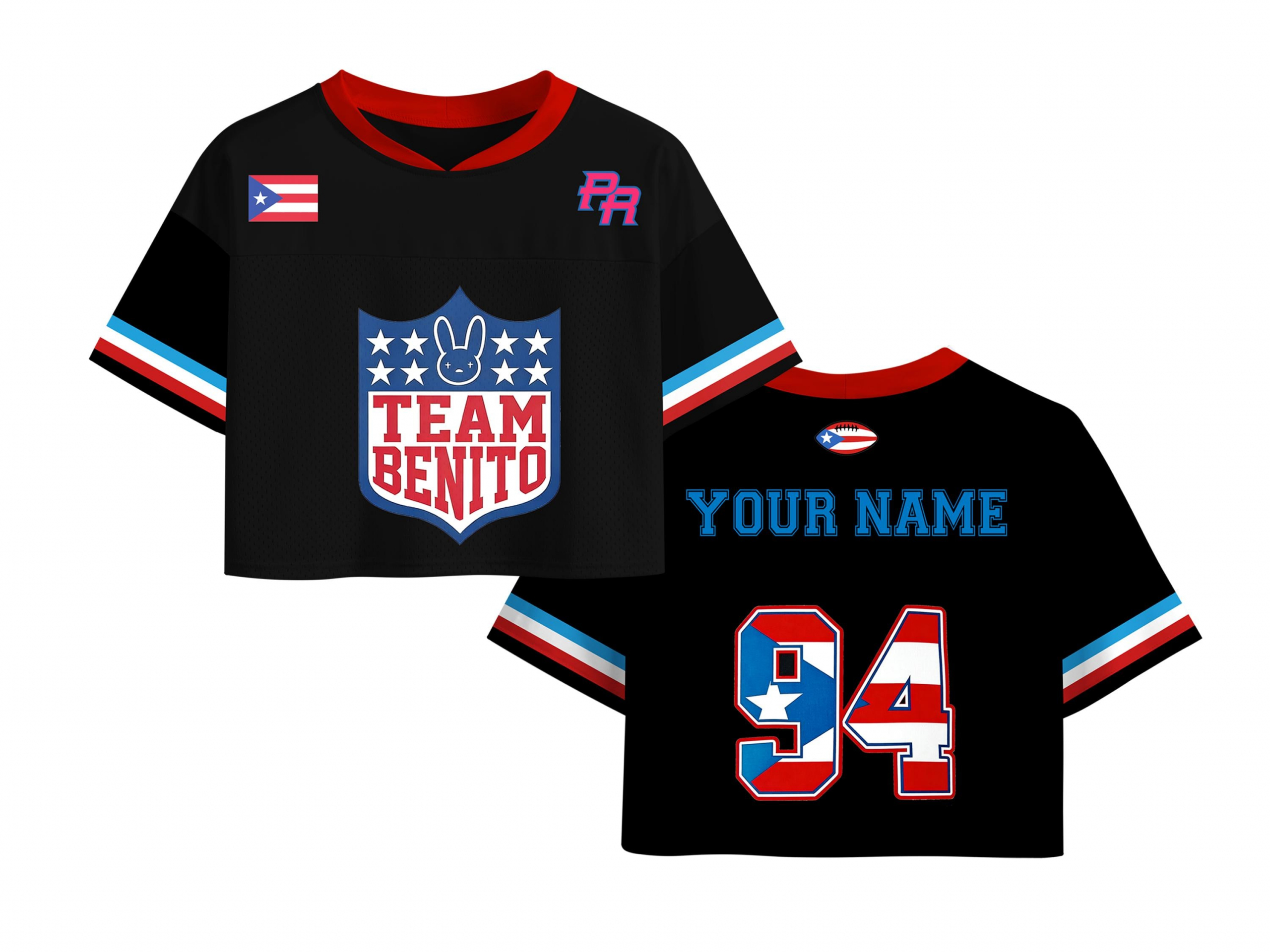 Benito 94 Crop Music Concert Outfit Here For The Benito Football Jersey Mesh Jersey Croptop Sports Shirt HFN - Image 7