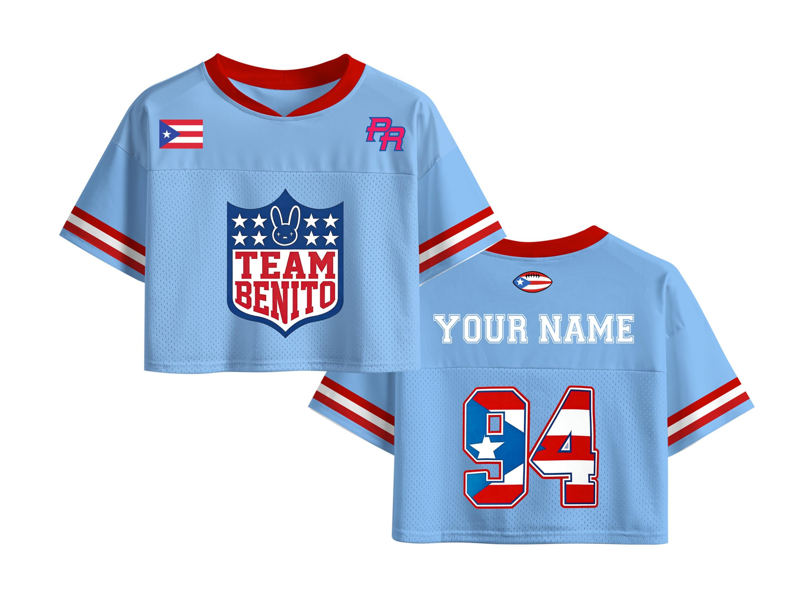 Benito 94 Crop Music Concert Outfit Here For The Benito Football Jersey Mesh Jersey Croptop Sports Shirt HFN - Image 9