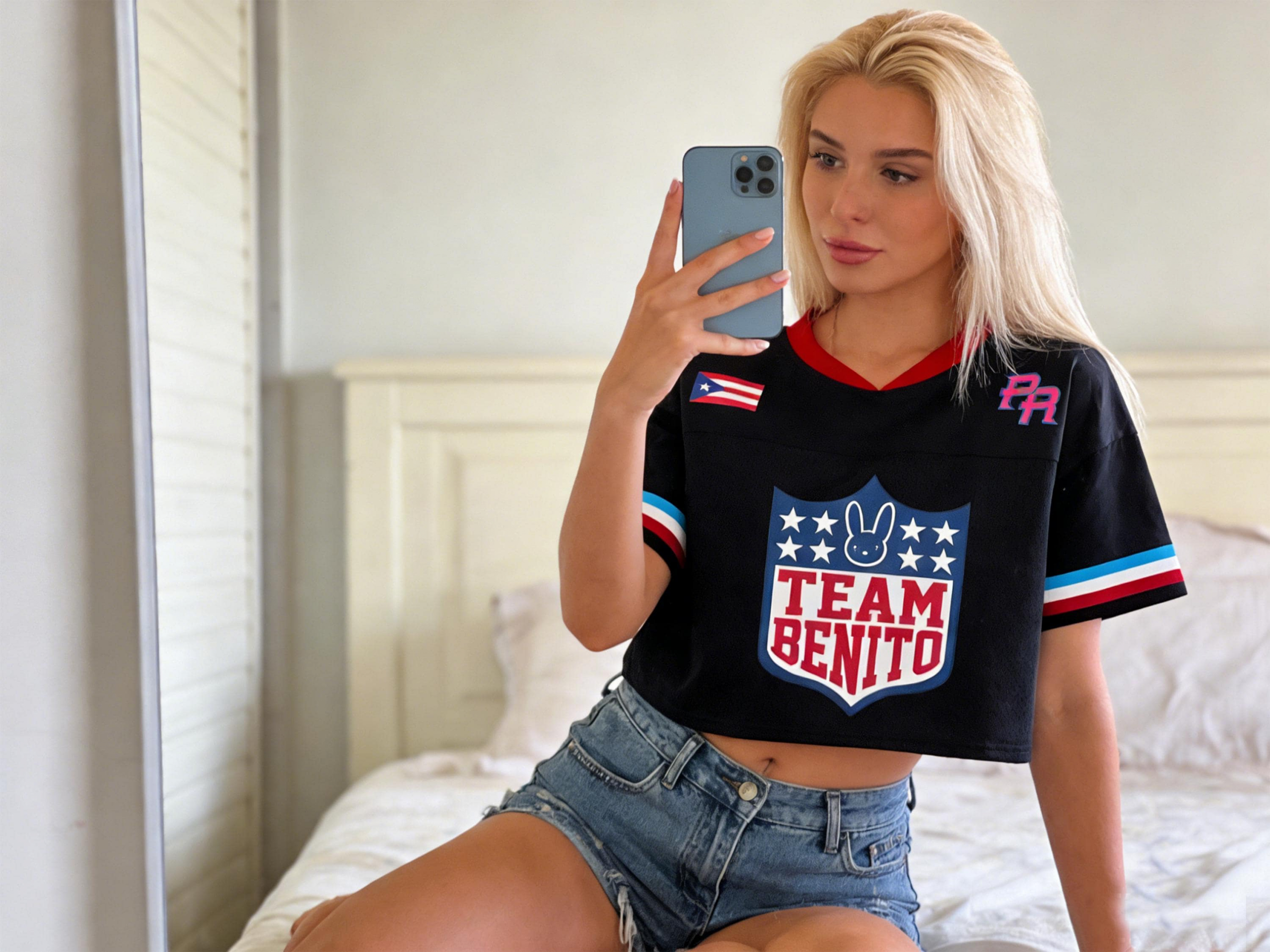 Benito 94 Crop Music Concert Outfit Here For The Benito Football Jersey Mesh Jersey Croptop Sports Shirt HFN - Image 3