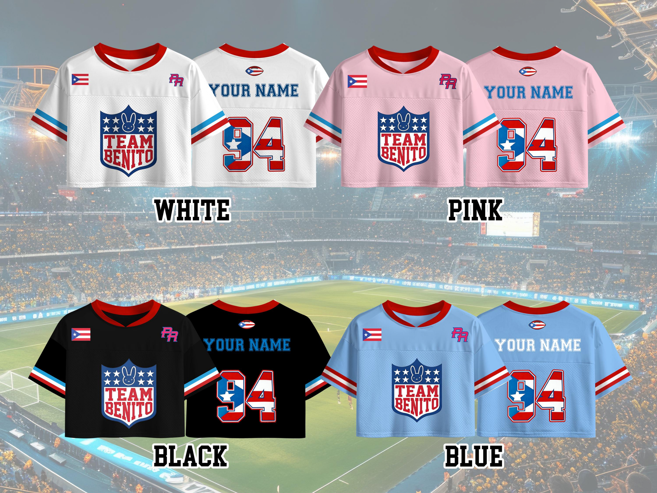 Benito 94 Crop Music Concert Outfit Here For The Benito Football Jersey Mesh Jersey Croptop Sports Shirt HFN - Image 5