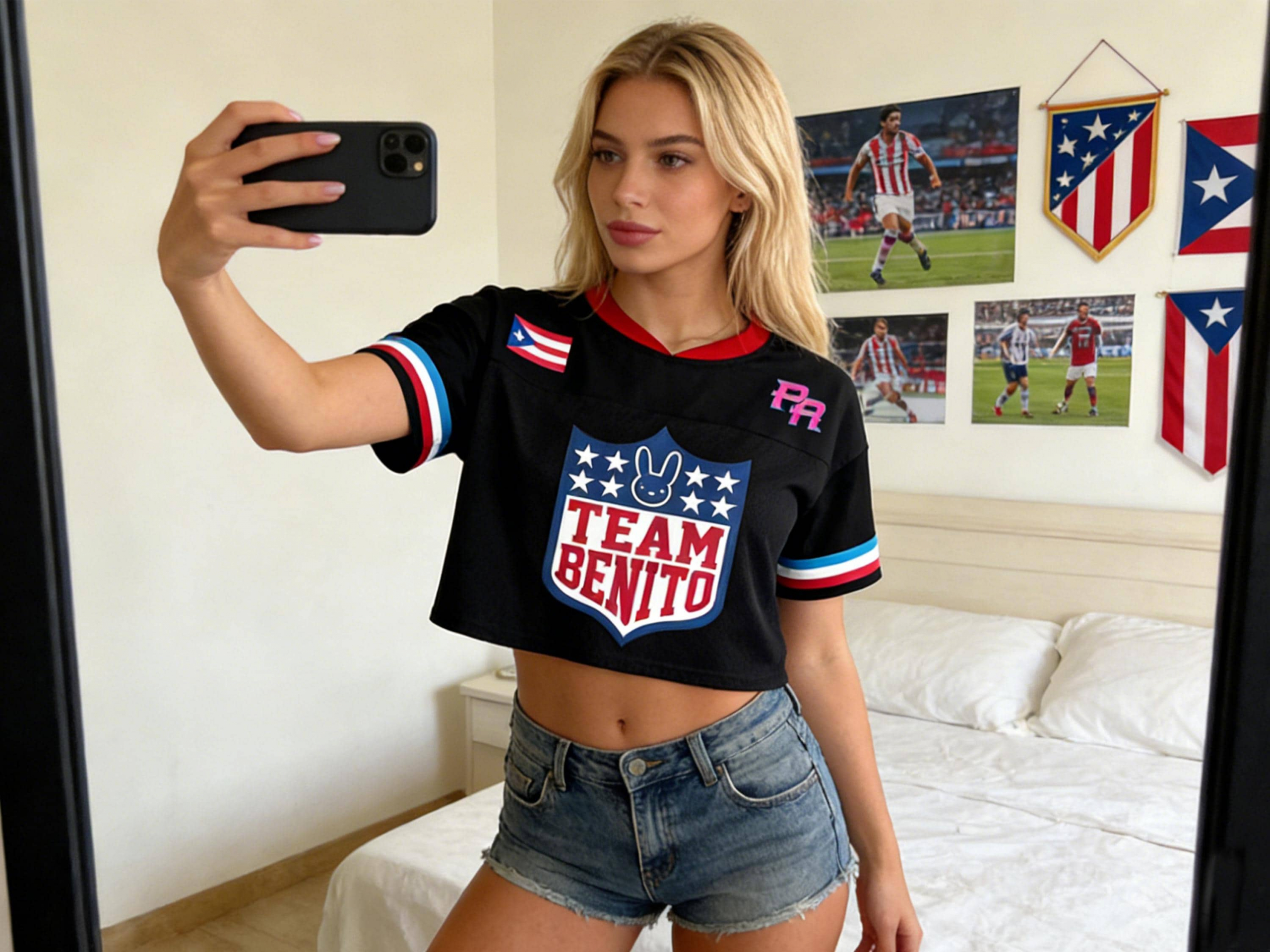 Benito 94 Crop Music Concert Outfit Here For The Benito Football Jersey Mesh Jersey Croptop Sports Shirt HFN - Image 2
