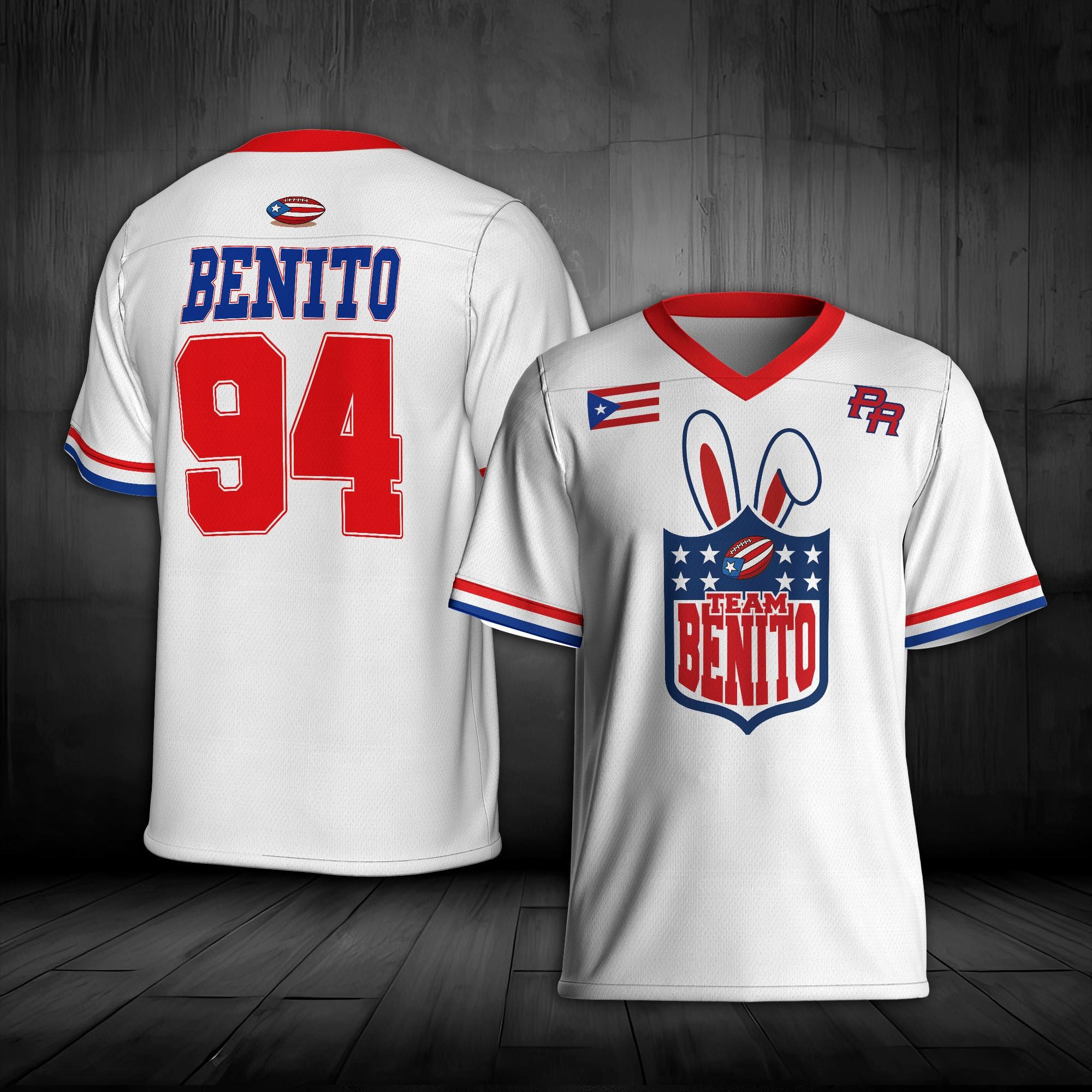 Puerto Rico Team Benito #94 Football Jersey Mesh Jersey Croptop Sports Shirt HFN - Image 2