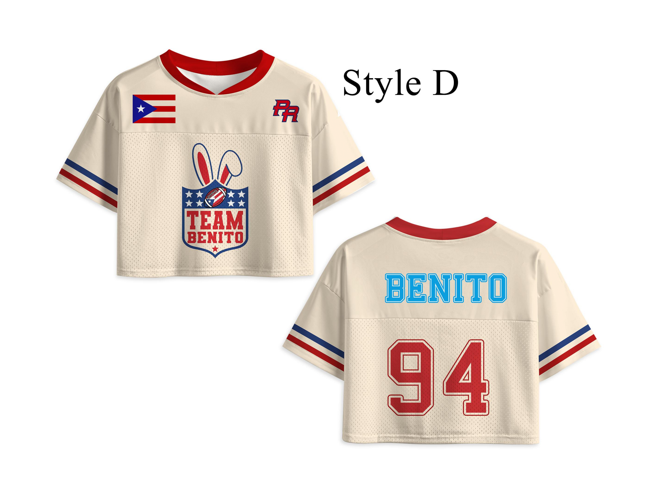 Puerto Rico Team #94 Football Jersey Mesh Jersey Croptop Sports Shirt HFN - Image 7