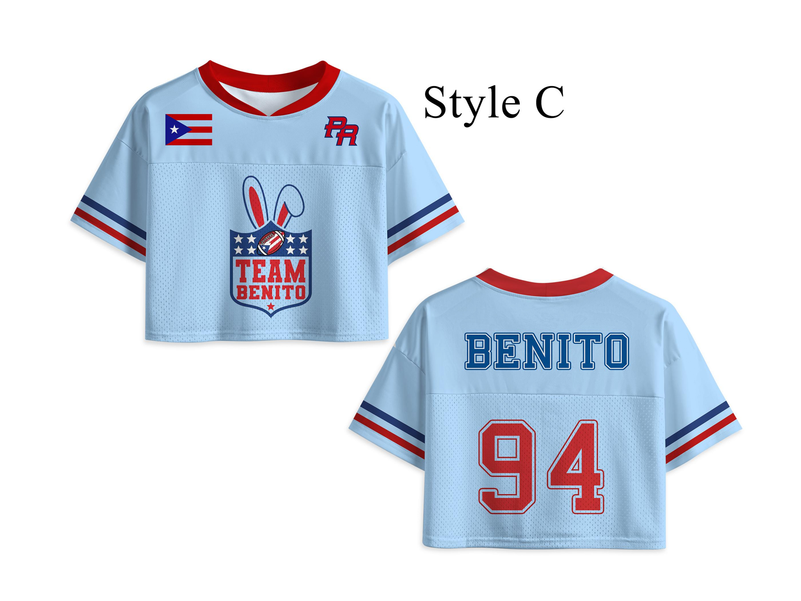 Puerto Rico Team #94 Football Jersey Mesh Jersey Croptop Sports Shirt HFN - Image 6