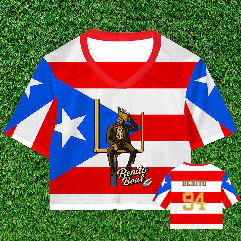 Benito Bowl Name and Number Custom Football Jersey Mesh Jersey Croptop Sports Shirt HFN - Image 7
