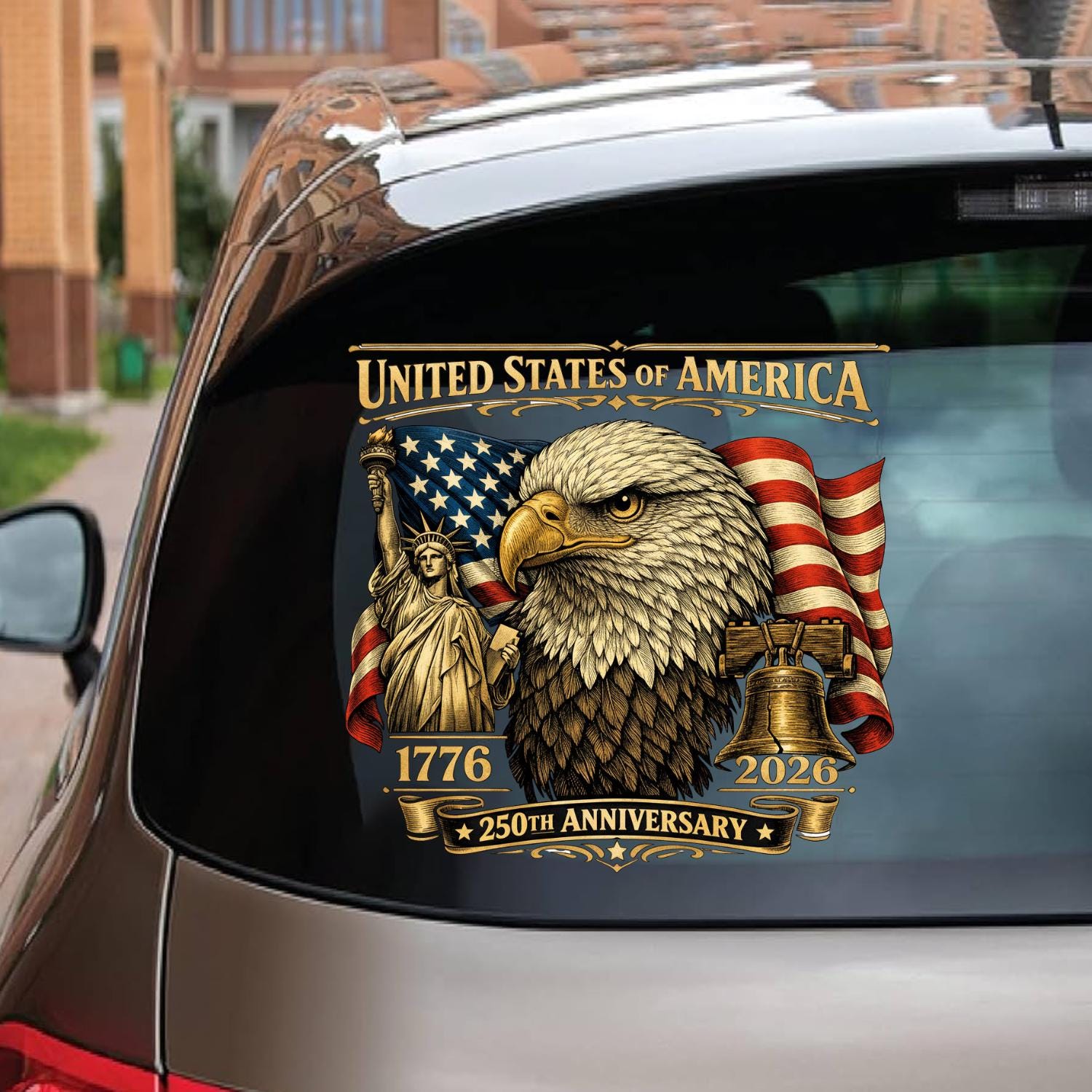 America 250th Semiquincentennial Liberty Bell Patriotic Car Window Decal Sticker 250 Years of Freedom 4th Of July Car Decal Accessories NNA - Image 4