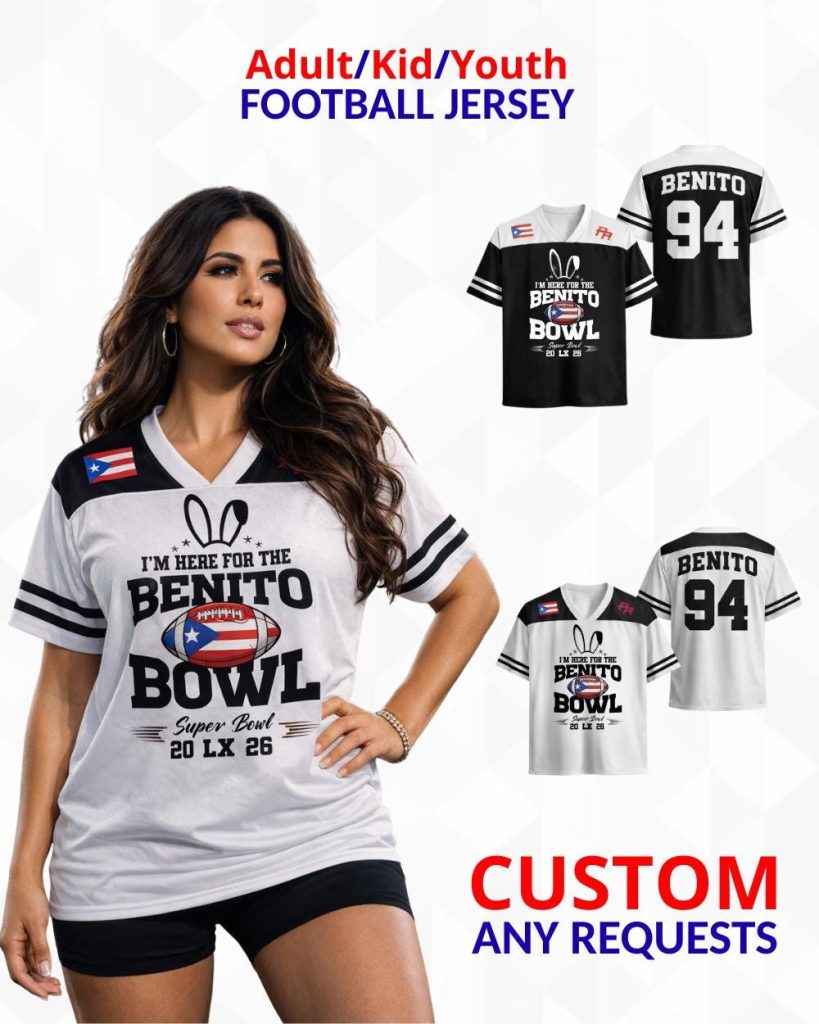 Puerto Rican Here For The Benito Football Jersey Mesh Jersey Croptop Sports Shirt HFN