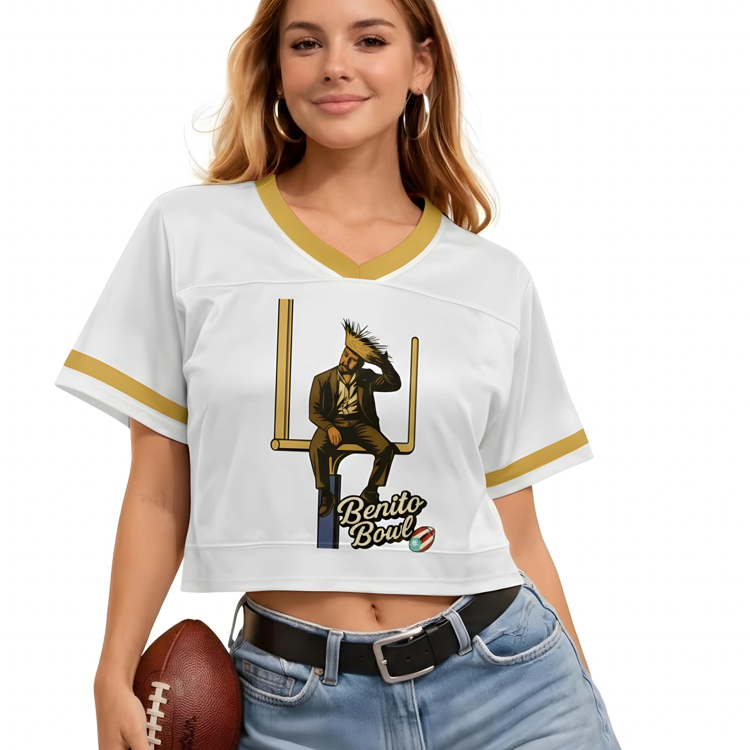 Benito Bowl Custom Name and Number Football Jersey Mesh Jersey Croptop Sports Shirt HFN - Image 6