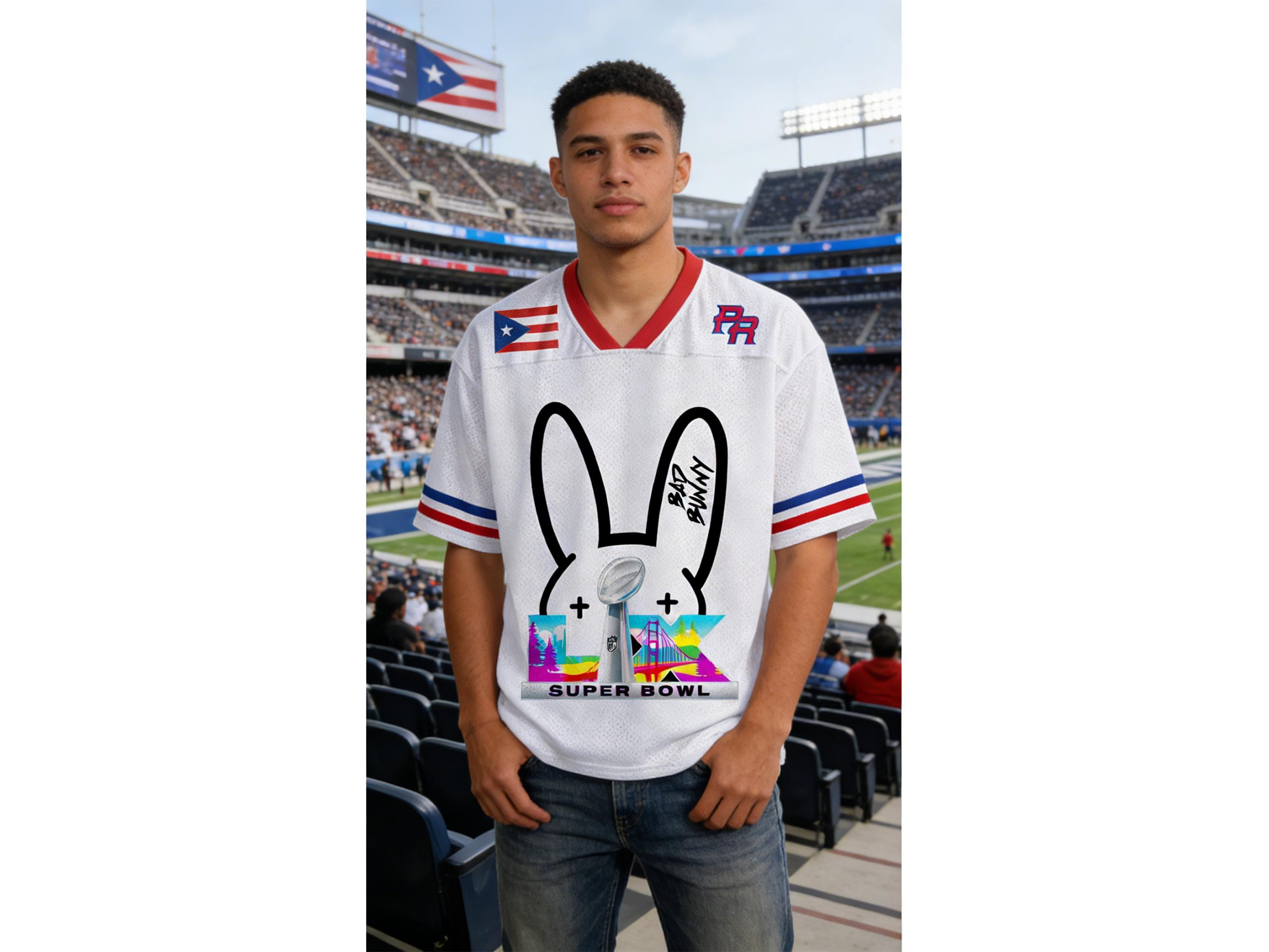 Puerto Rico Team Benito #94 Bowl Bunny LX Sports Music Football Jersey Mesh Jersey Croptop Sports Shirt HFN - Image 3