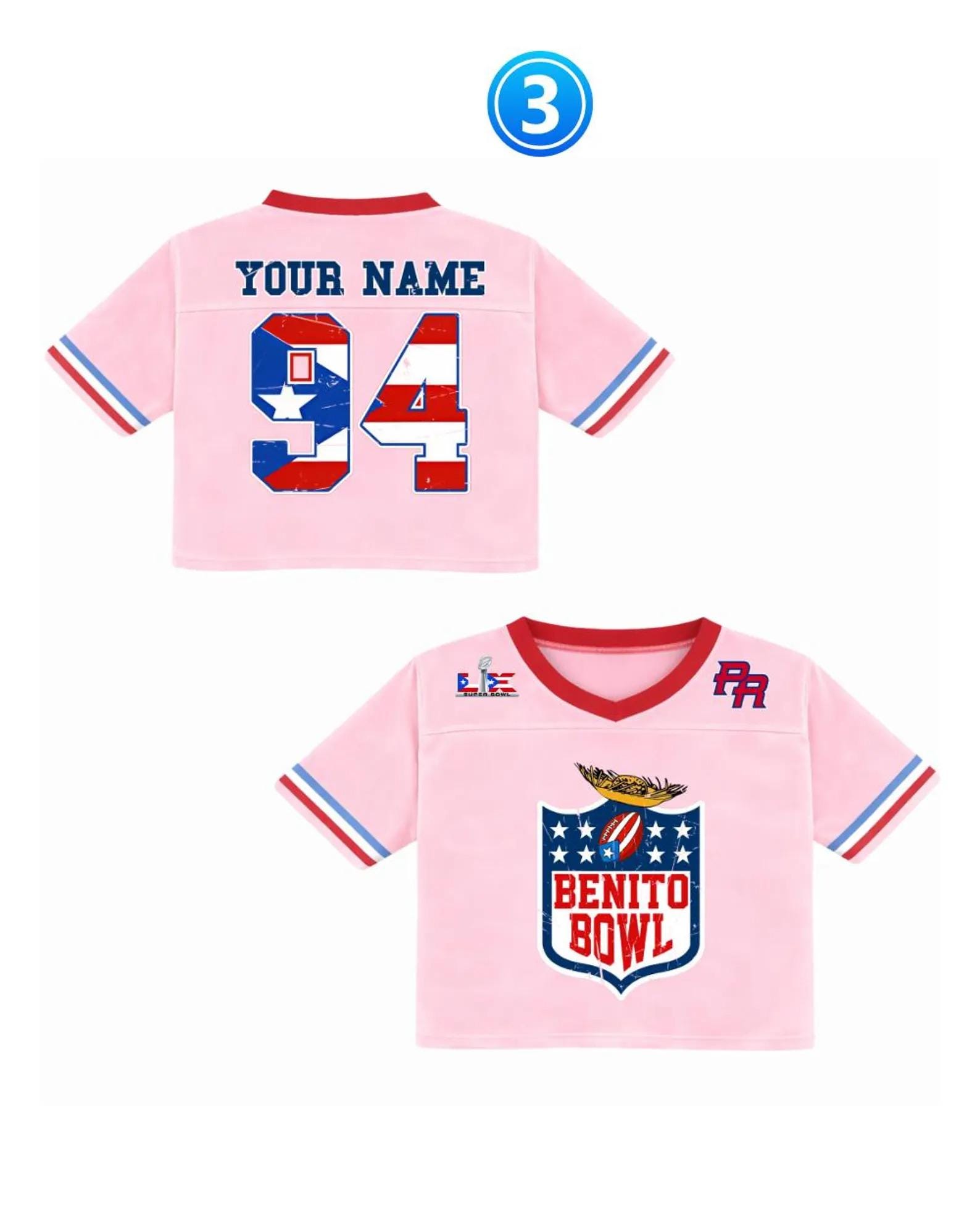 Benito Custom Name and Number Football Jersey Mesh Jersey Croptop Sports Shirt HFN - Image 6