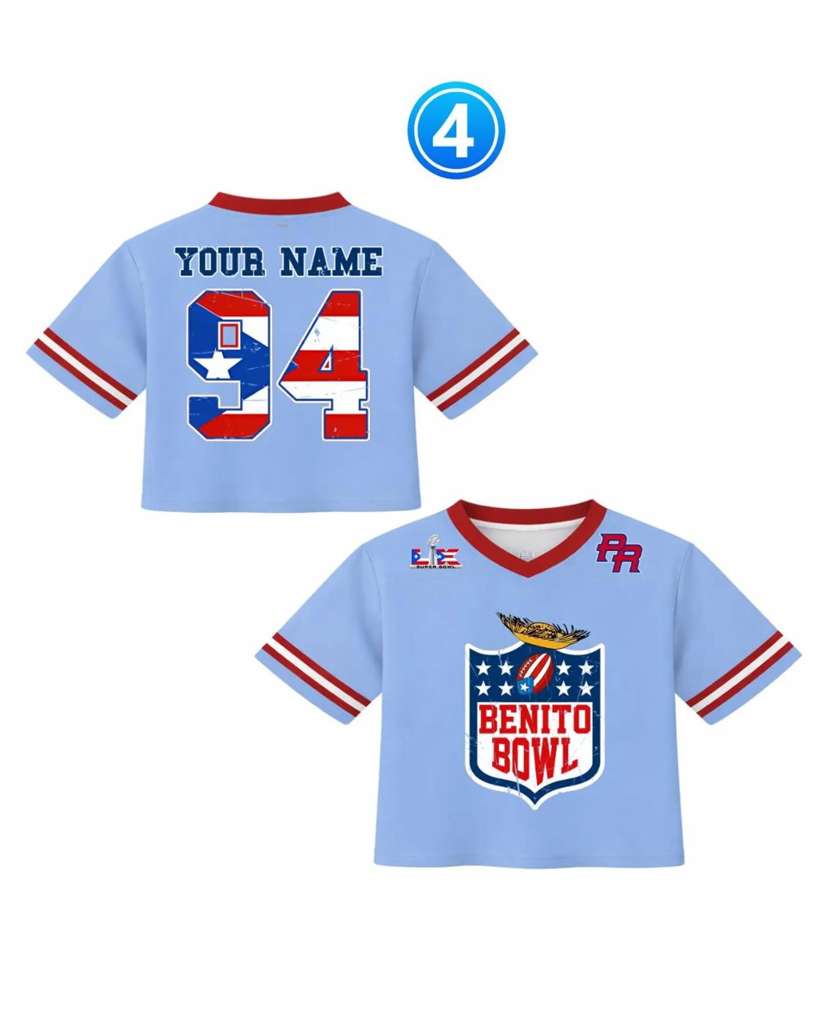 Benito Custom Name and Number Football Jersey Mesh Jersey Croptop Sports Shirt HFN - Image 5