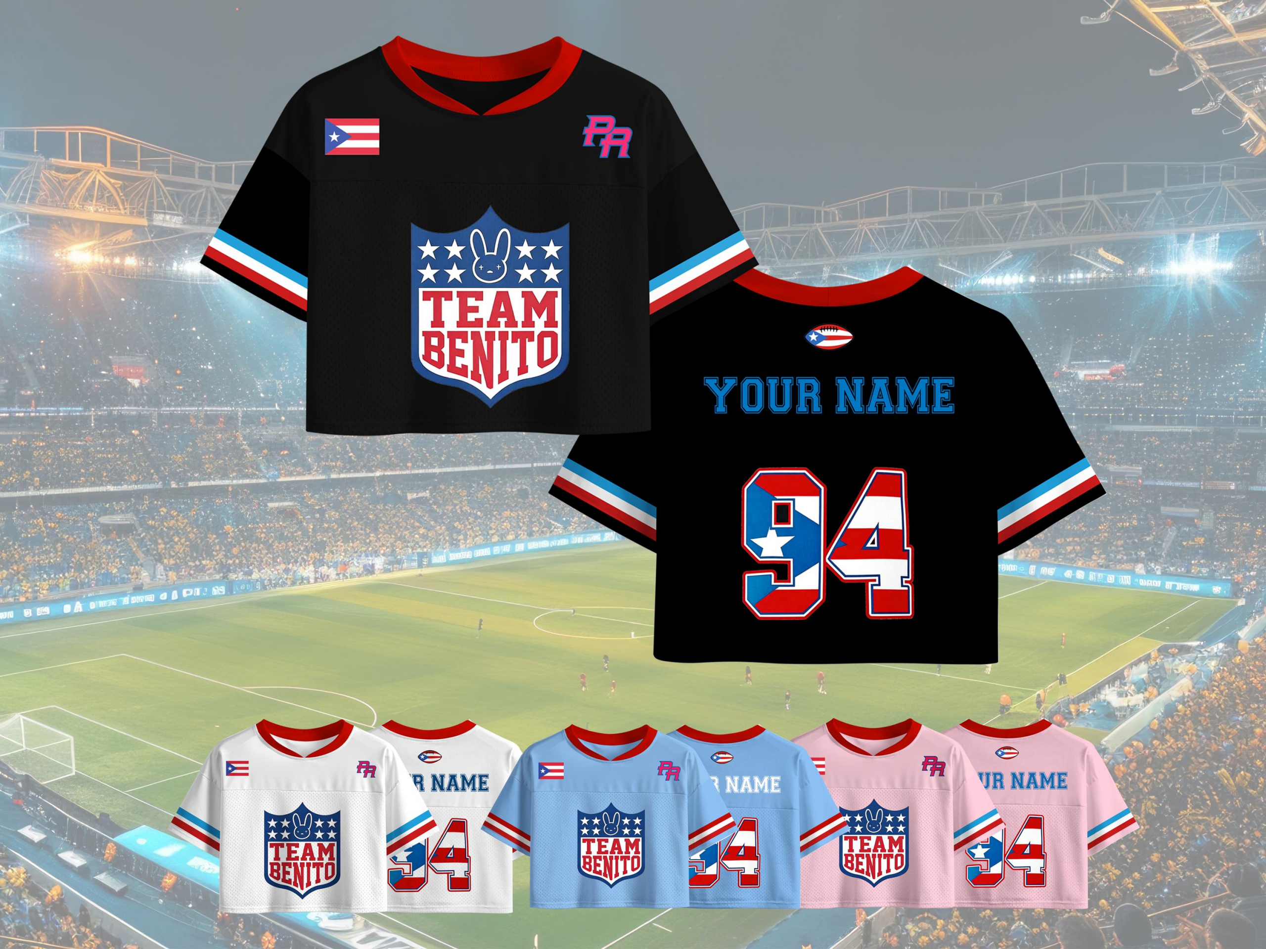 Benito 94 Crop Music Concert Outfit Here For The Benito Football Jersey Mesh Jersey Croptop Sports Shirt HFN - Image 4