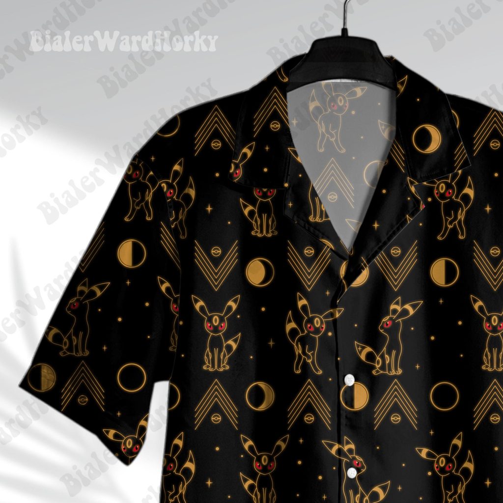 Shadow Blacky Hawaiian Shirt HG - Moonlit Dark Type Anime Manga Aloha Shirt HG Video Game Gifts