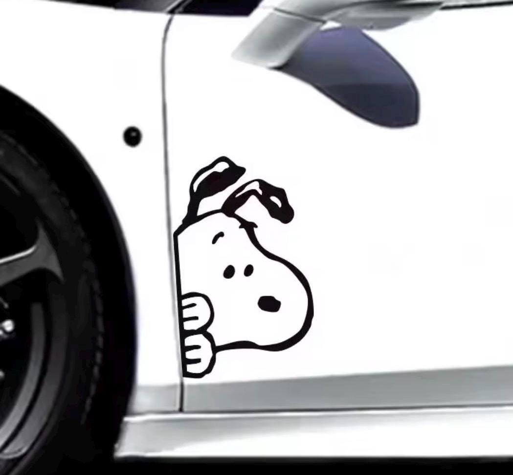 Peeking Snopi Style Cartoon Dog Car Window Decal Sticker NNA Funny Dog Vinyl | Cute Cartoon Sticker NNA Gift - Image 4