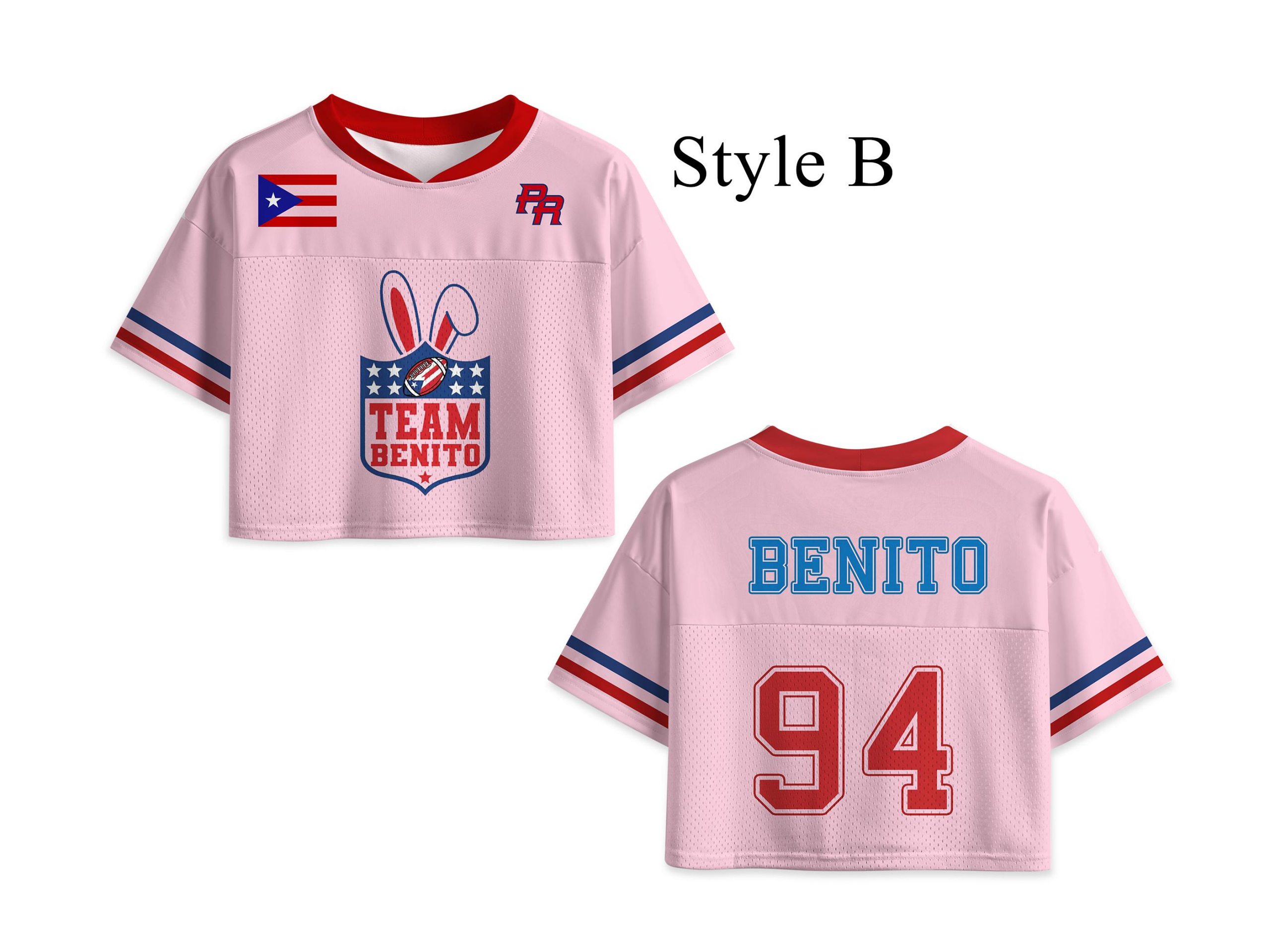 Puerto Rico Team #94 Football Jersey Mesh Jersey Croptop Sports Shirt HFN - Image 5