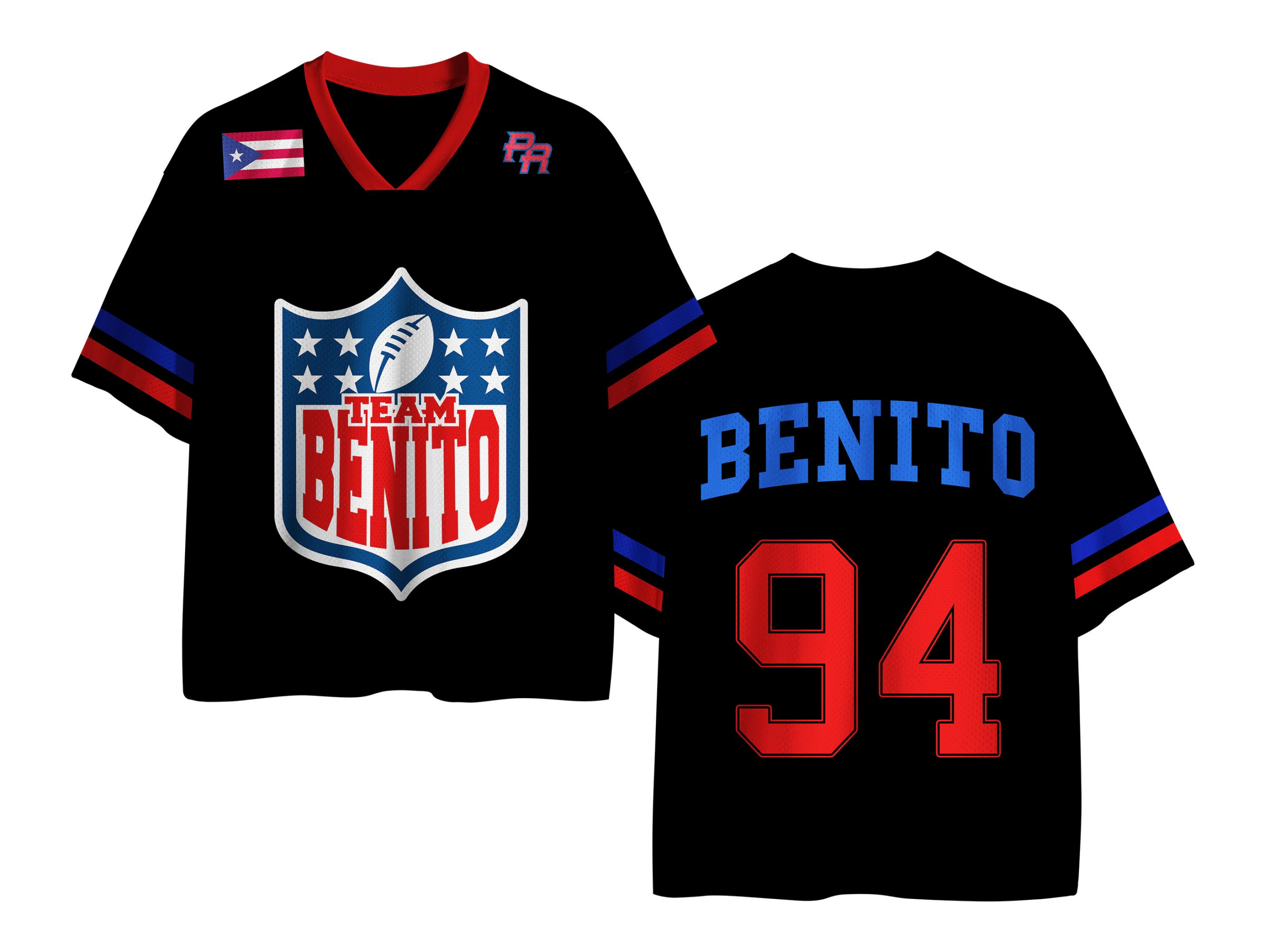 Team Benito 94 Puerto Rico Unisex Boricua Benito Bowl LX Halftime 2026 Football Jersey Mesh Jersey Croptop Sports Shirt HFN - Image 5