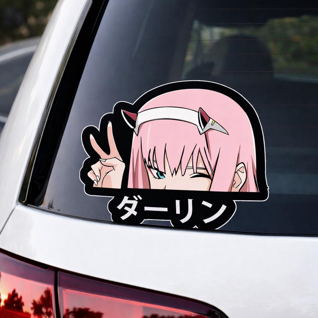 Zero Two Darling anime car Sticker NNA Kiss-Cut Vinyl Decals - Image 2