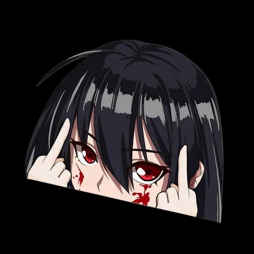 Akame ga Kill Peeking Anime Car Vinyl Decal | Kiss-Cut Vinyl Decals - Image 2