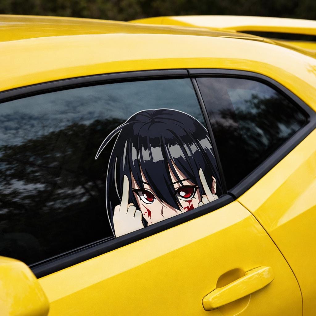 Akame ga Kill Peeking Anime Car Vinyl Decal | Kiss-Cut Vinyl Decals - Image 5