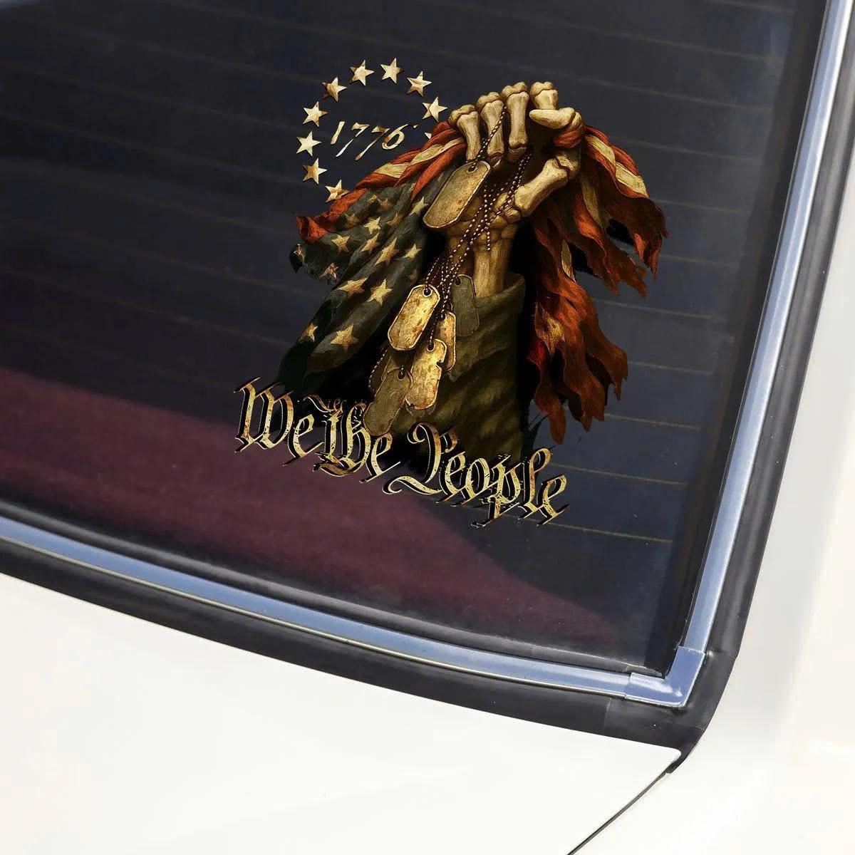 Patriotic 250th Anniversary Car Sticker NNA Skeleton Hand Holding American Flag Window Decal 1776 2026 Freedom Auto Decal Fourth Of July Gift - Image 2