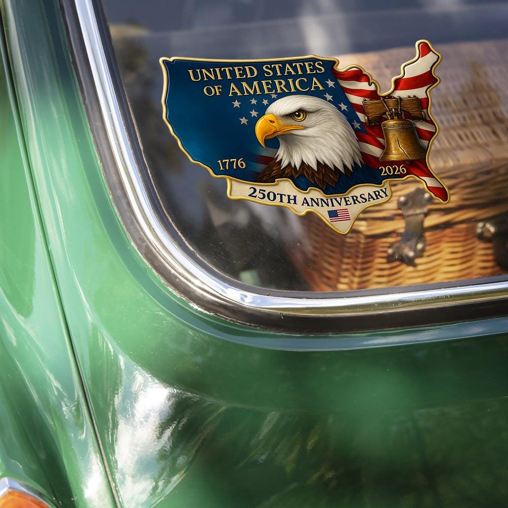 USA 250th Anniversary Car Decal Patriotic Eagle Liberty Bell Window Sticker NNA - Image 4