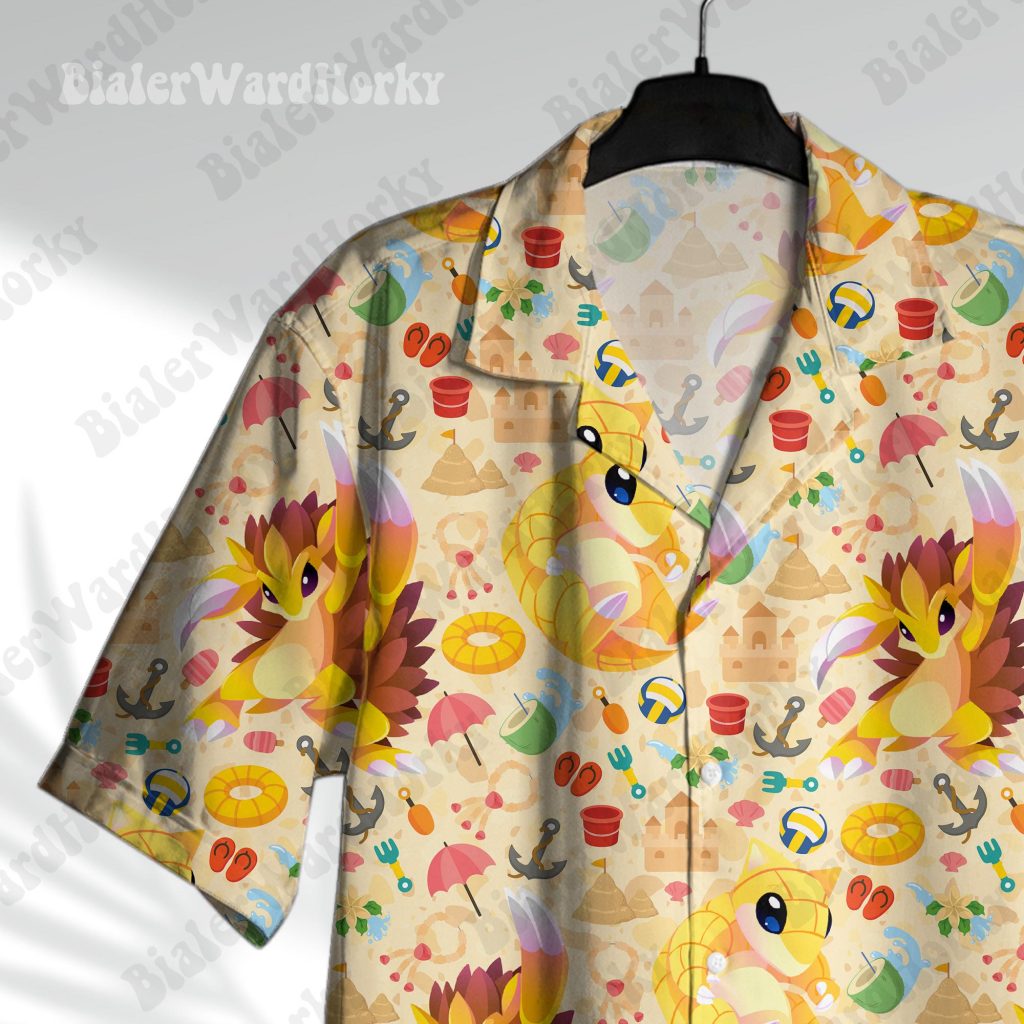 Sand Shrew Hawaiian Shirt HG - Ground Type Anime Manga Aloha Shirt HG Video Game Gifts