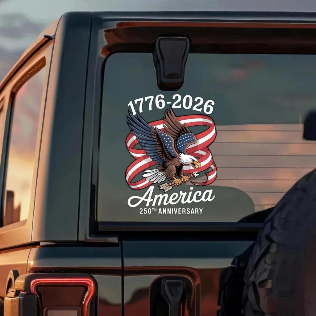 America Anniversary 1776-2026 Eagle USA Flag Car Sticker Patriotic 250th Anniversary Window Sticker USA Independence Celebration Decal NNA