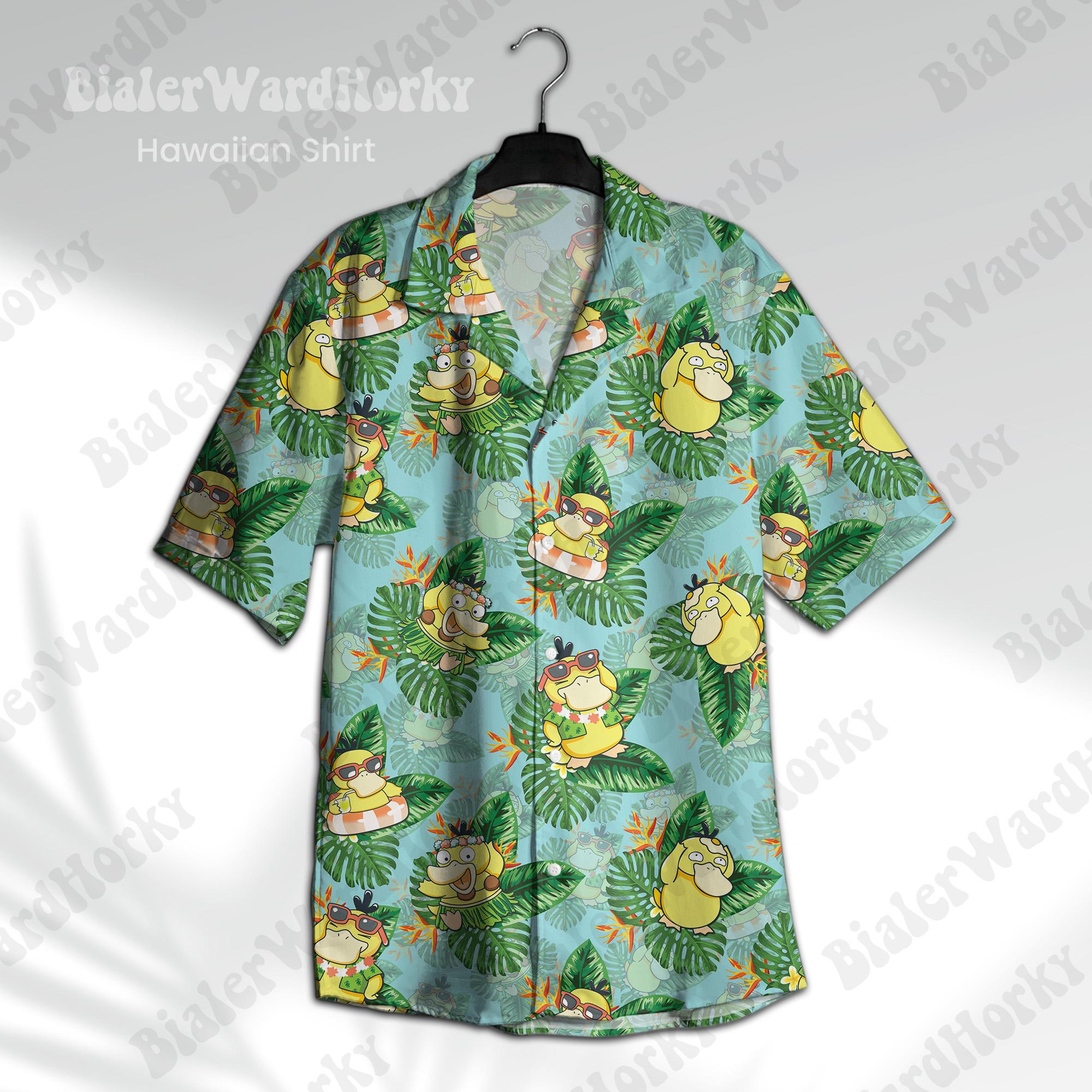 Psyduck Hawaii Hawaiian Shirt HG - Palm Tree Anime Manga Aloha Shirt HG Video Game Gifts