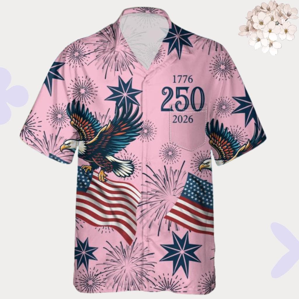 USA 250th Anniversary Hawaiian Shirt – American Eagle Patriotic Shirt NNA - Image 5