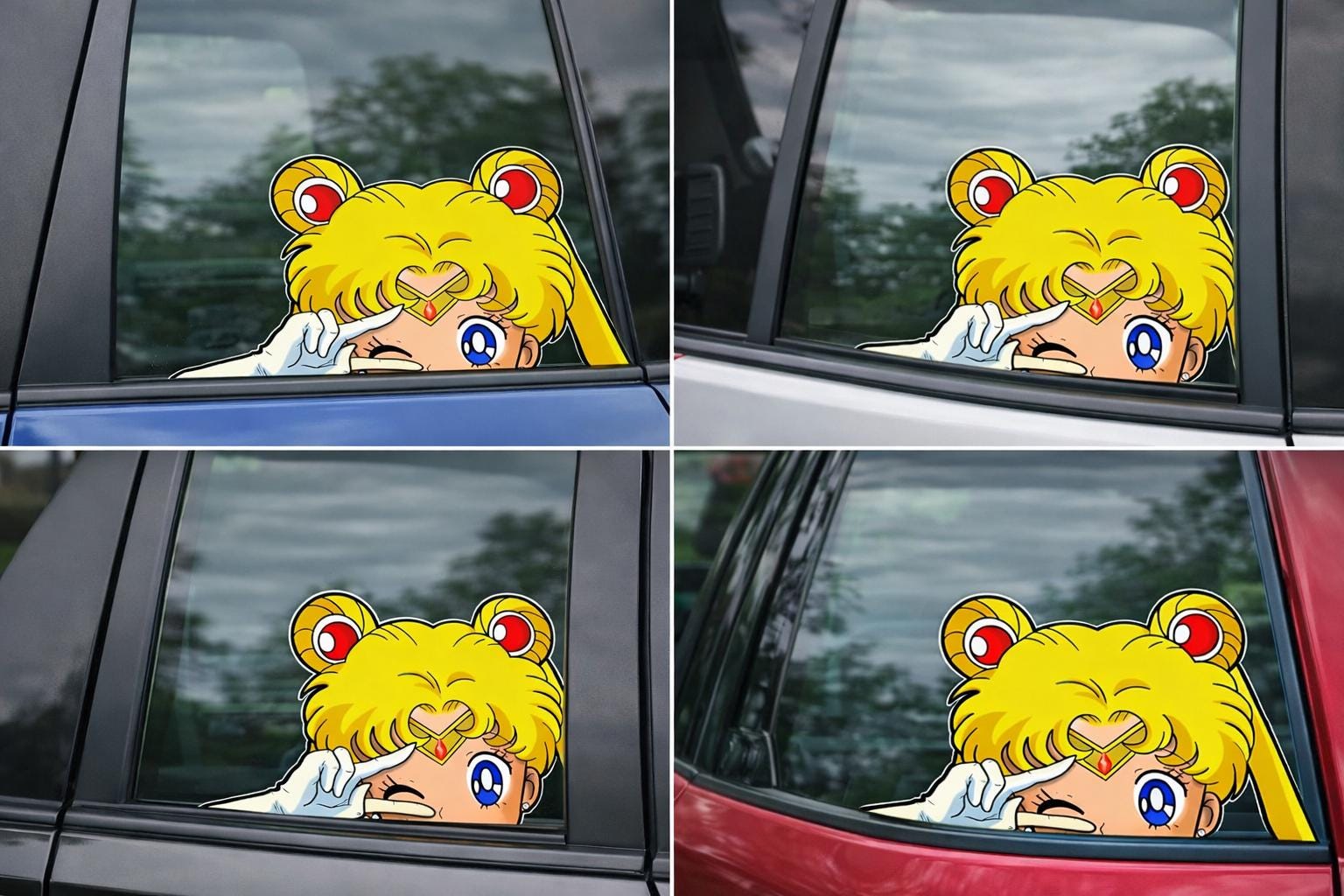 Sailor Moon peekaboo anime illustration Kiss-Cut Car Vinyl Decal | Anime Sticker NNA - Image 2