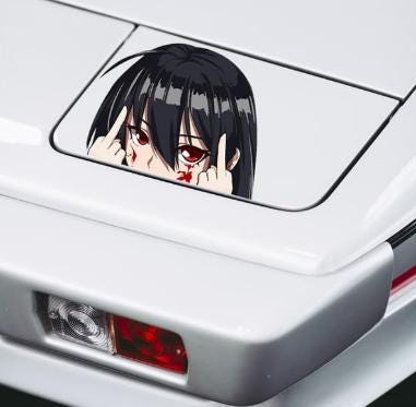 Akame ga Kill Peeking Anime Car Vinyl Decal | Kiss-Cut Vinyl Decals - Image 6