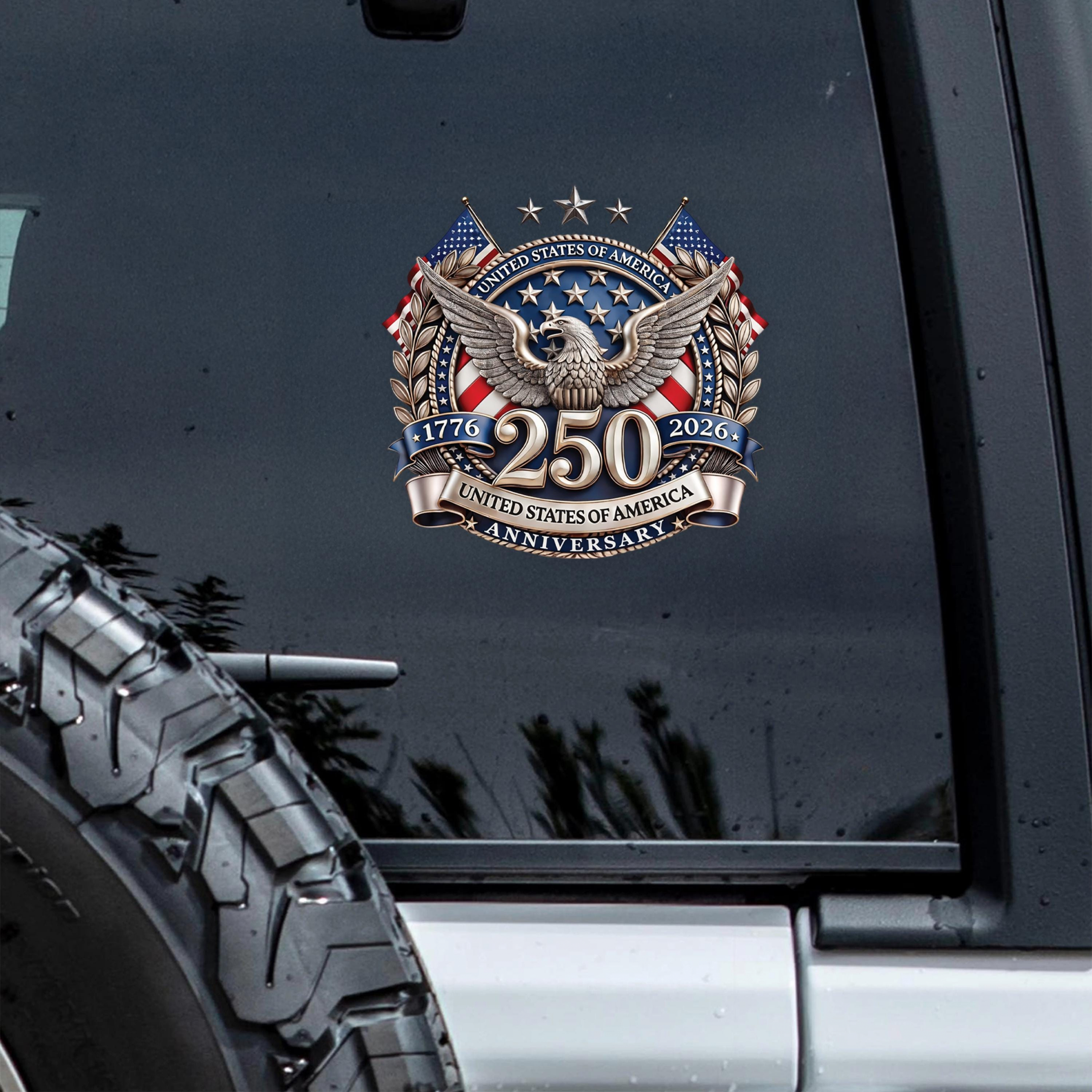 USA 250th Anniversary Eagle Vinyl Decal Patriotic Car Sticker NNA