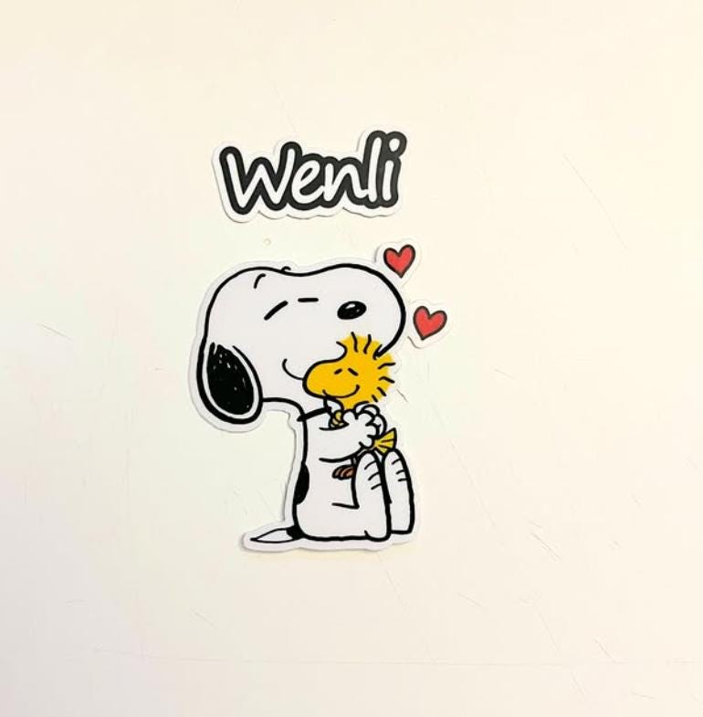 Snopi Hugging Woodstock Sticker NNA - Charlie Brown Peanuts Waterproof Vinyl Sticker NNA Car Decal - Image 8