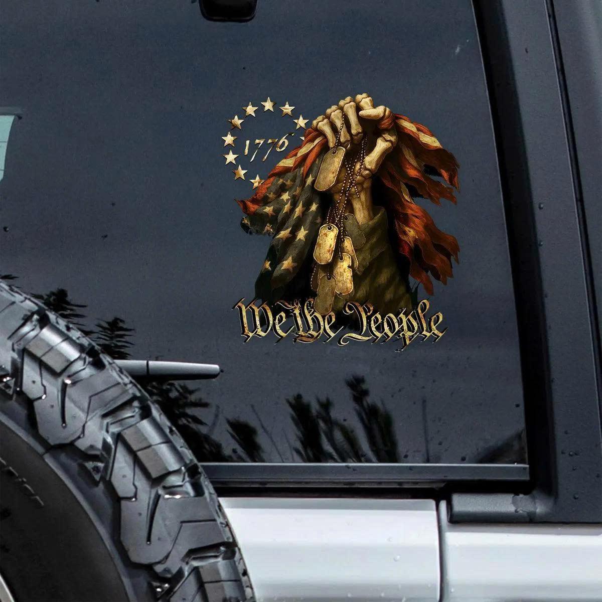 Patriotic 250th Anniversary Car Sticker NNA Skeleton Hand Holding American Flag Window Decal 1776 2026 Freedom Auto Decal Fourth Of July Gift - Image 3