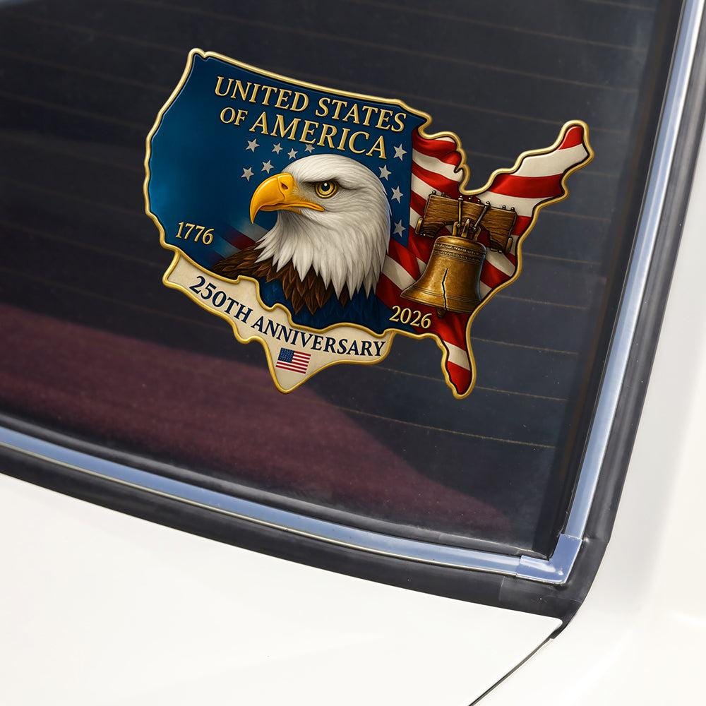 USA 250th Anniversary Car Decal Patriotic Eagle Liberty Bell Window Sticker NNA