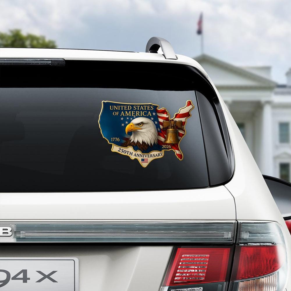 USA 250th Anniversary Car Decal Patriotic Eagle Liberty Bell Window Sticker NNA - Image 3