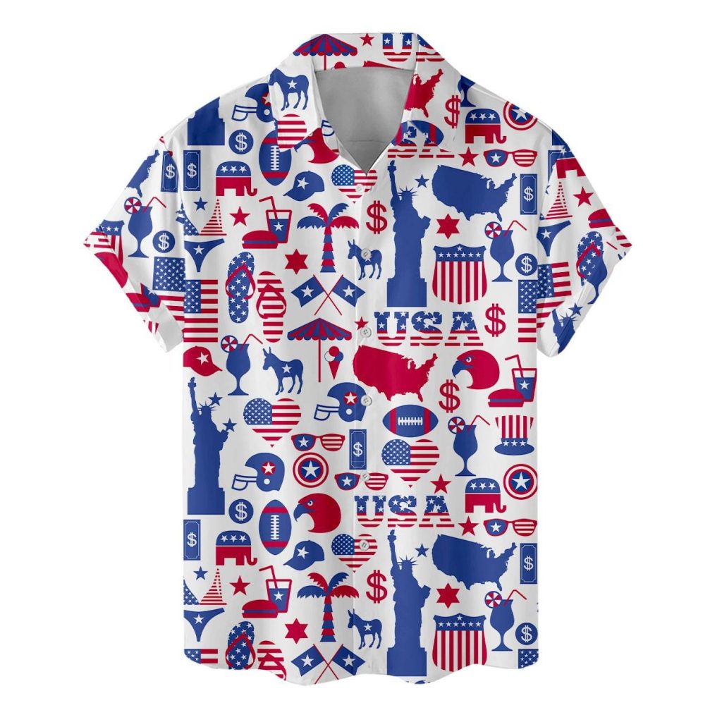 USA Patriotic Hawaiian Shirt: Independence Day Summer Button Down NNA