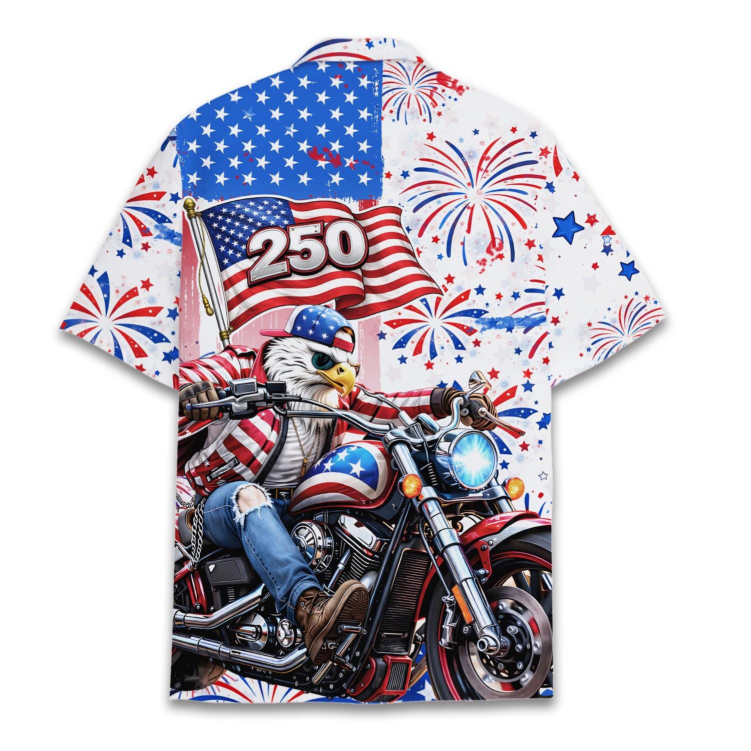 USA 250 Years Hawaiian Shirt for Men Women Youth Patriotic 1776–2026 Semiquincentennial Shirt American Flag Button Up Summer Shirt NNA - Image 2