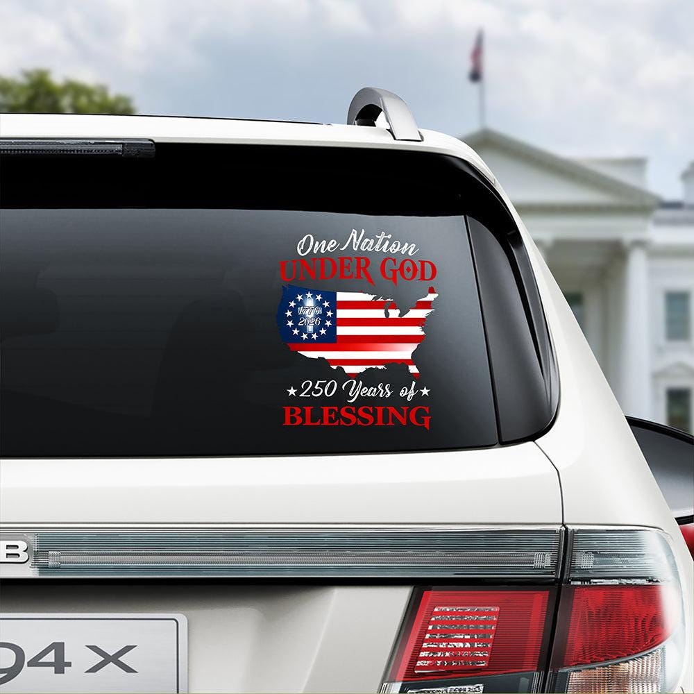 USA Flag Map Car Decal America 250th Anniversary Vinyl Sticker NNA, Patriotic Christian Pride Sticker - Image 5
