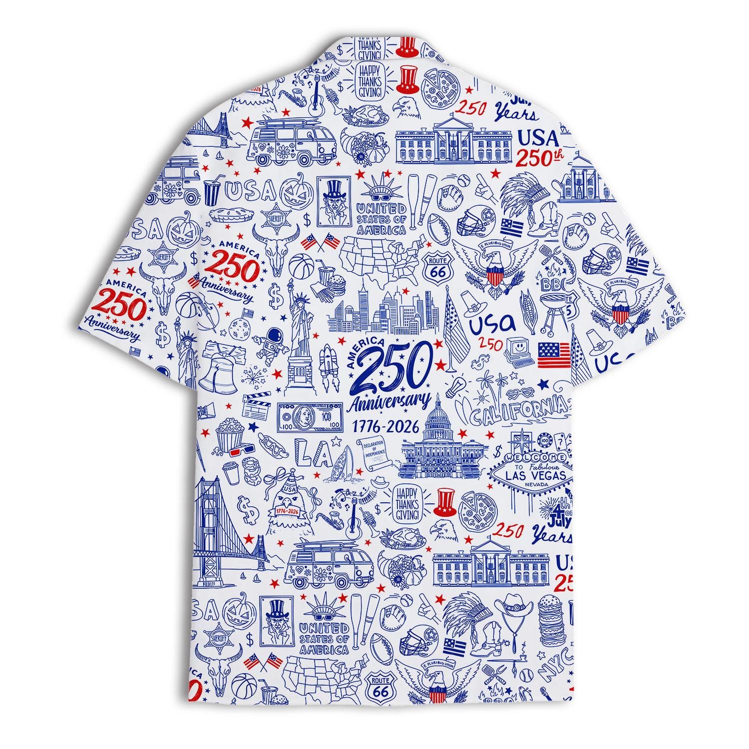USA 250th Anniversary Hawaiian Shirt Patriotic Aloha Wear Button Down NNA - Image 4