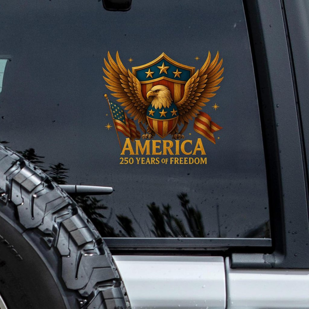 Patriotic Eagle America 250 Years Freedom Vinyl Decal USA Semiquincentennial Truck Sticker NNA