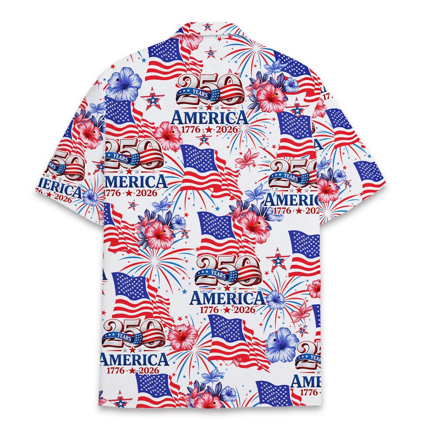 250 Year USA Hawaiian Shirt Men Women Youth American 1776-2026 Aloha Shirt Summer Short Sleeve Button Down Patriotic Shirt NNA - Image 3