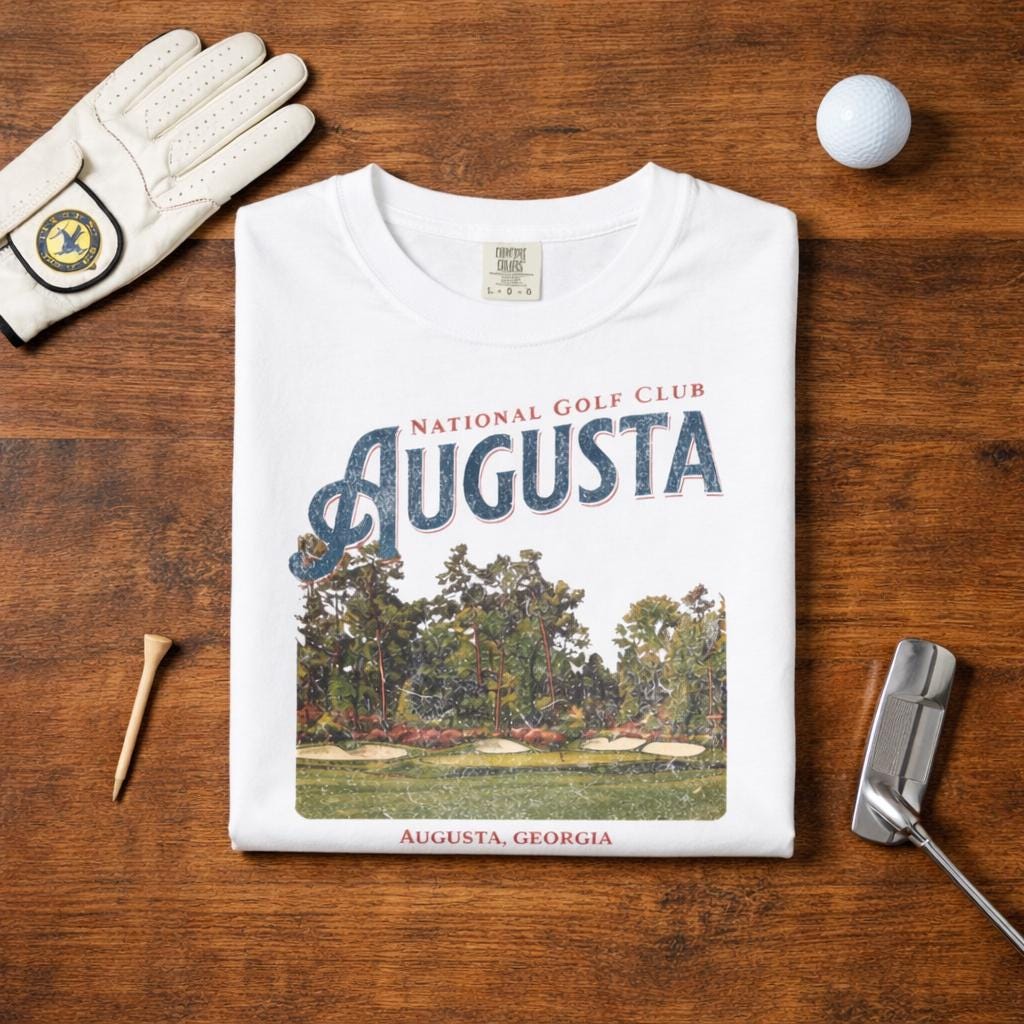 Vintage Augusta National Golf Club Shirt Georgia Golfing Graphic Tee Gift for Golfers Golf Sport Lovers Fan Masters Golf Tournament Souvenir NNA
