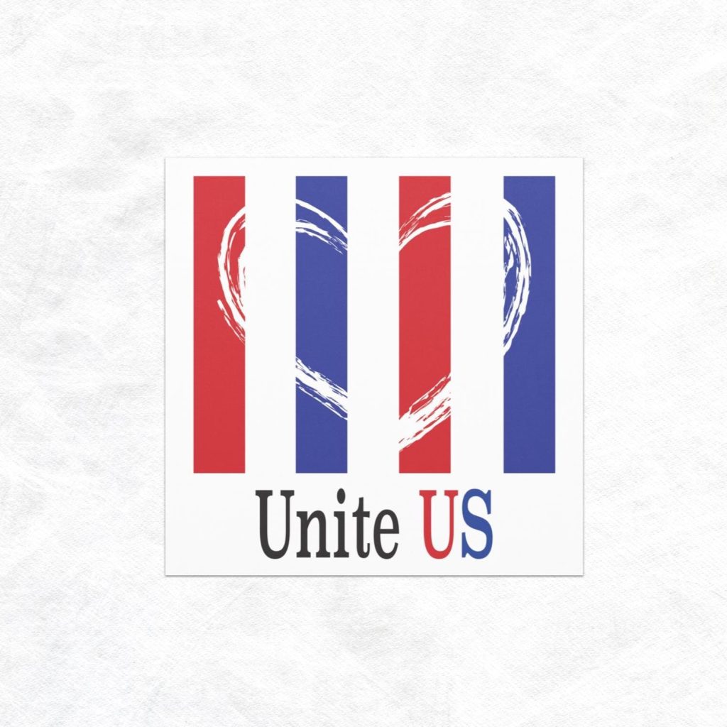American Flag Car Sticker NNA, Unite Us Fourth of July Patriotic Decor