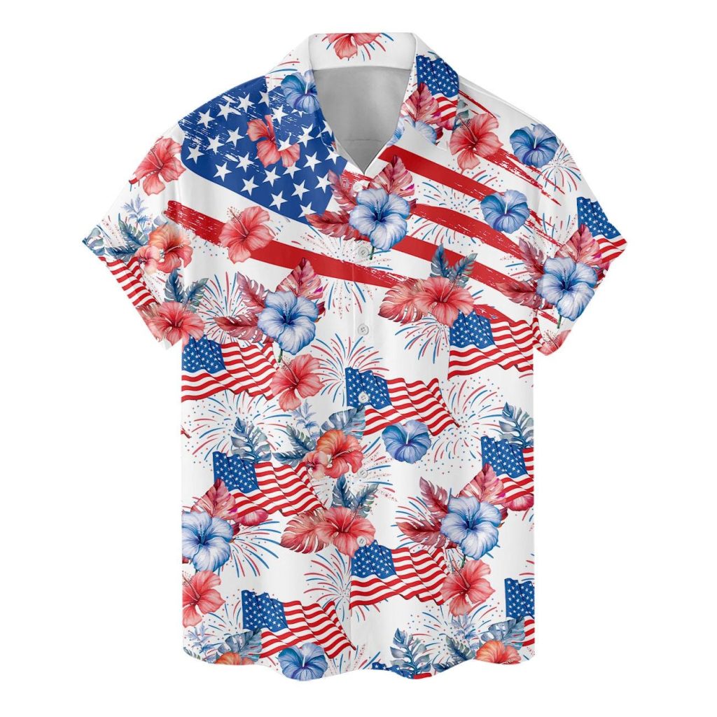 USA Flag Hawaiian Shirt: Independence Day Summer Button Down NNA