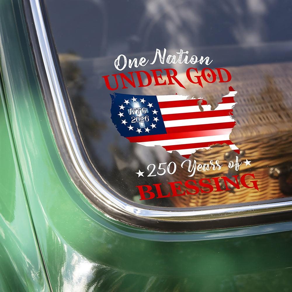 USA Flag Map Car Decal America 250th Anniversary Vinyl Sticker NNA, Patriotic Christian Pride Sticker - Image 3
